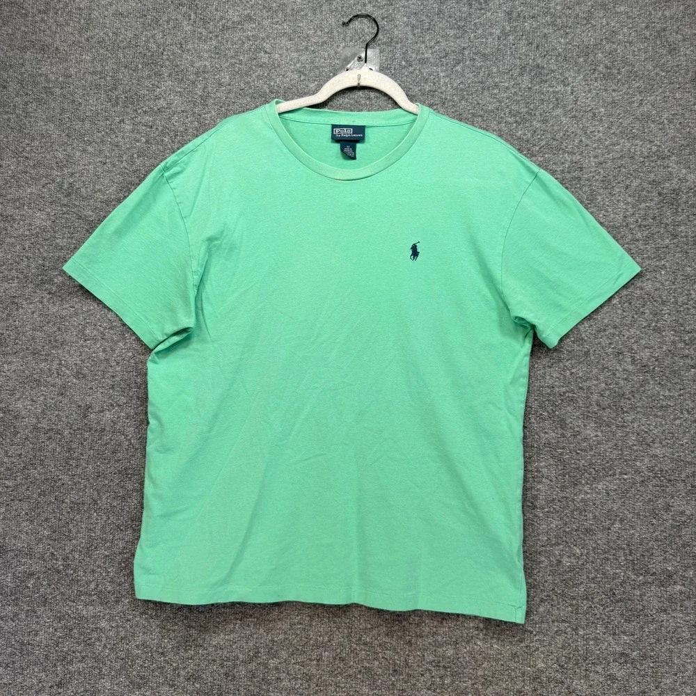 Polo Ralph Lauren T-Shirt Mens Medium Green Pony‎ Logo Classic Fit Casual Tee